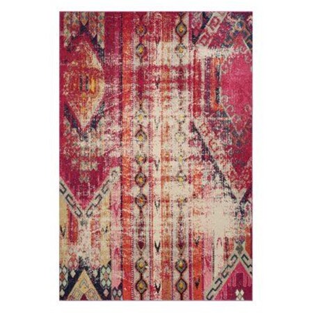 Safavieh 10 x 14 ft. Monaco Power Loomed Large Rectangle Area Rug, Magenta and Multi MNC222D-10